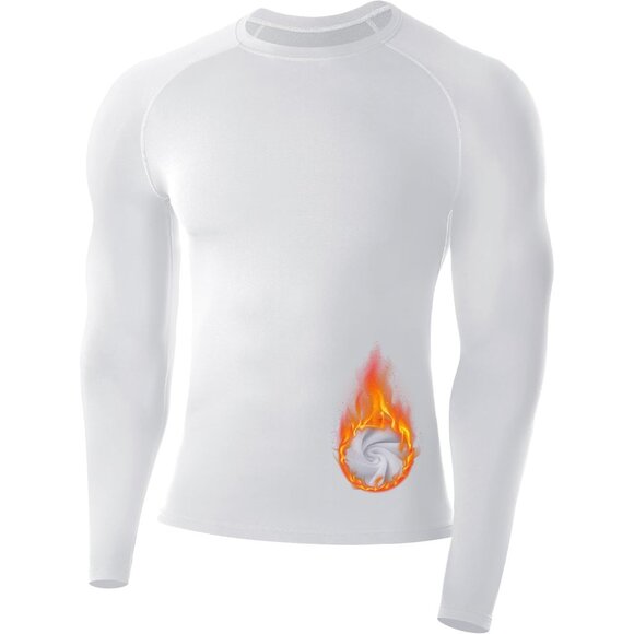 Men's Thermal Compression Shirt Fleece Lined Long Sleeve Thermal Shirts Athletic